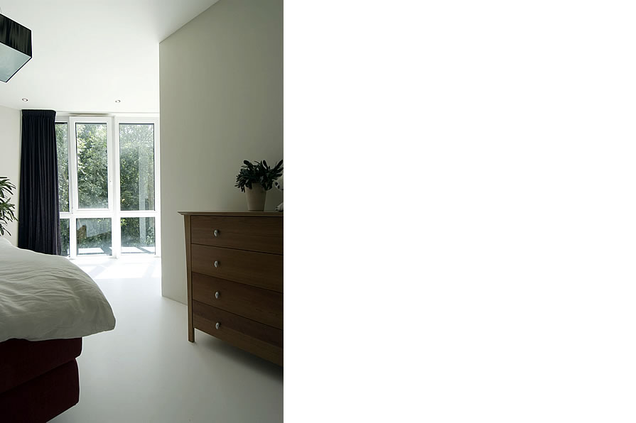 Passiefhuis Utrecht - slaapkamer met witte gietvloer