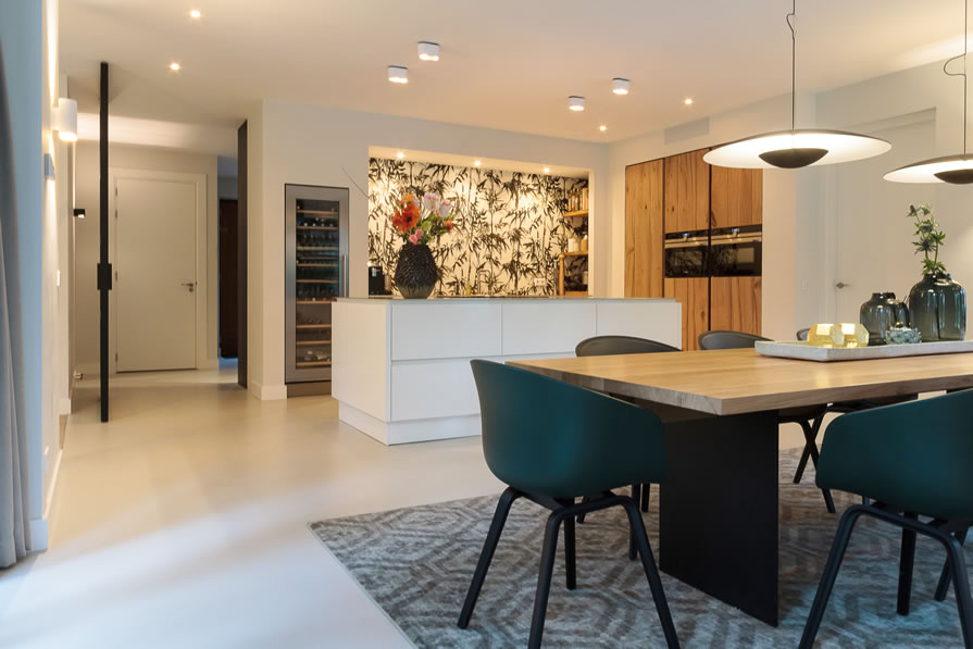 Villa à la Frank Lloyd Wright - keuken en hal