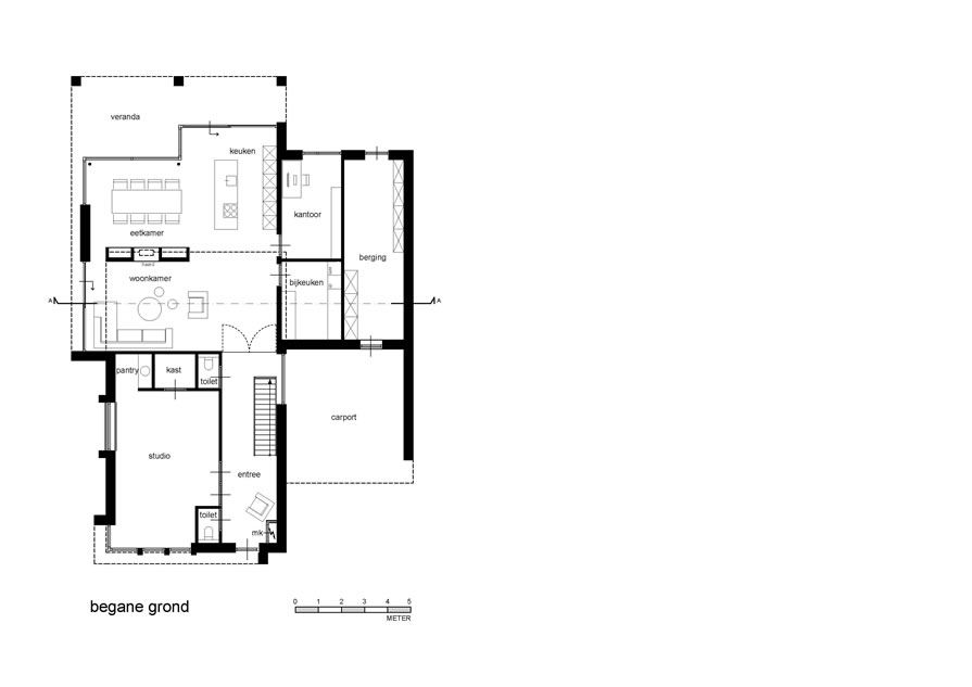 Eigentijds landelijk huis - begane grond