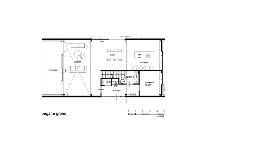 Landelijke woning in staal-skeletbouw