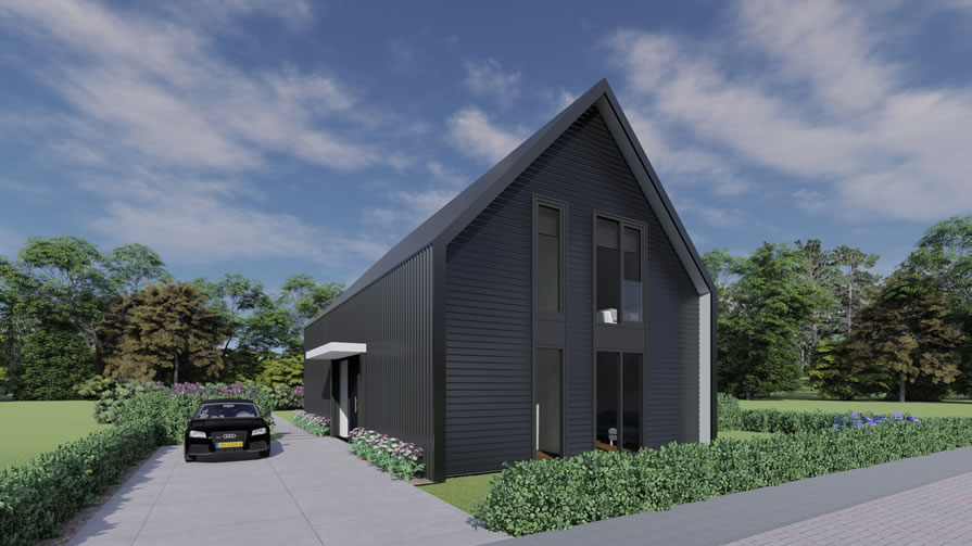 Zijkant schuurwoning