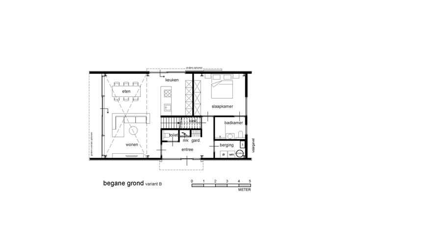 Stalen schuurwoning, variant B