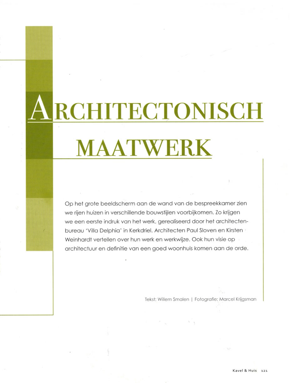 Publicatie in Kavel & Huis, juni 2019, deel 2