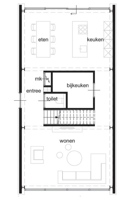 Plattegrond kubistische-stalen-woning