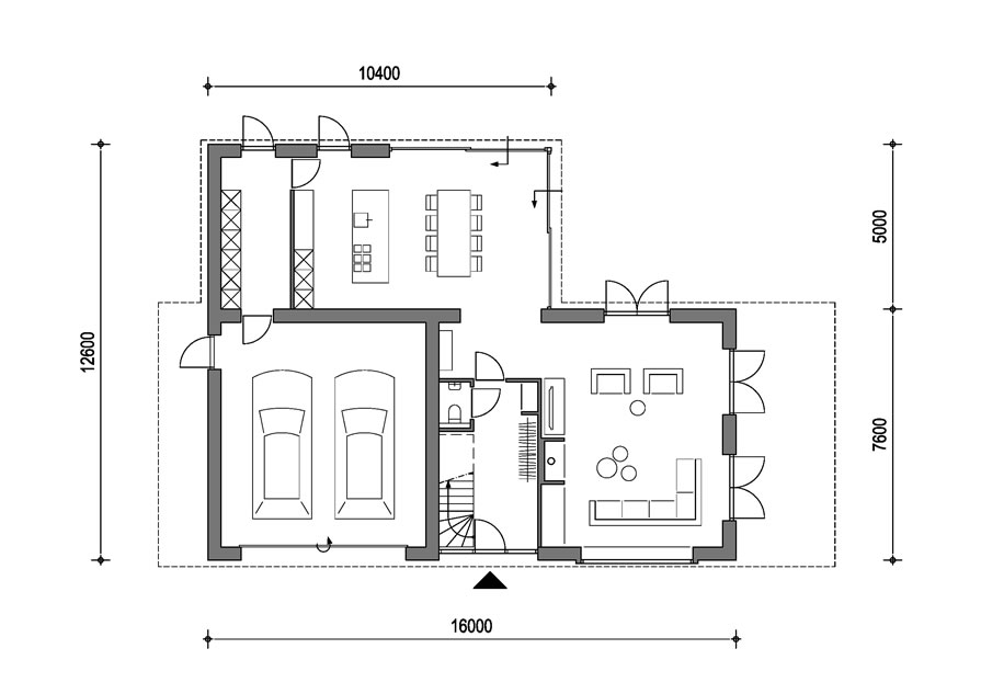 Begane grond moderne woning