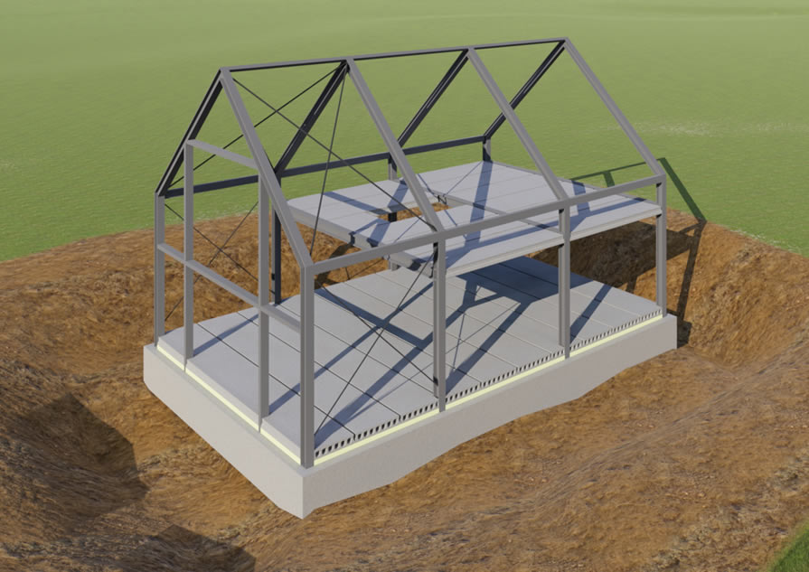 Model S -staalframe 3D