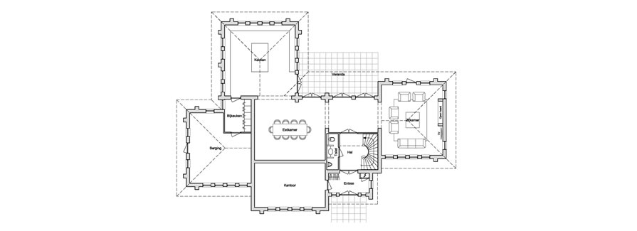Plattegrond Amerikaanse villa