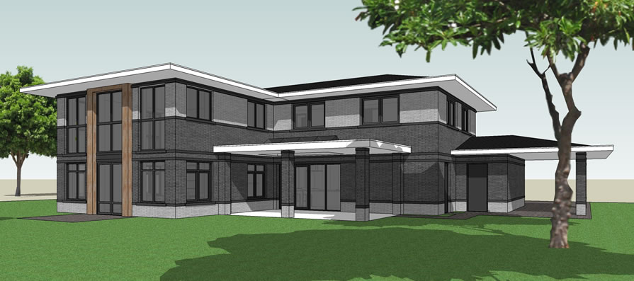 Achtergevel moderne villa