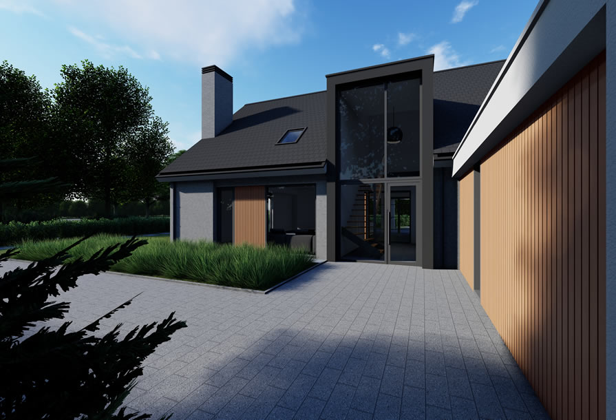 Entree met een hoog kader