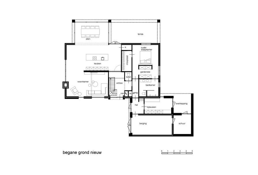 Plattegrond moderne bungalow